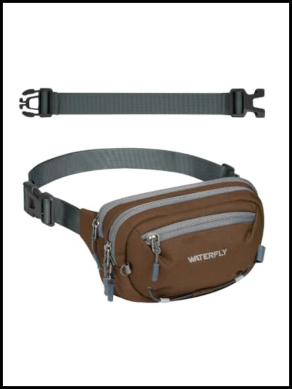 WATERFLY RFID Fanny Pack 1.5L Waist Bag 12" Extender Belt for Hiking